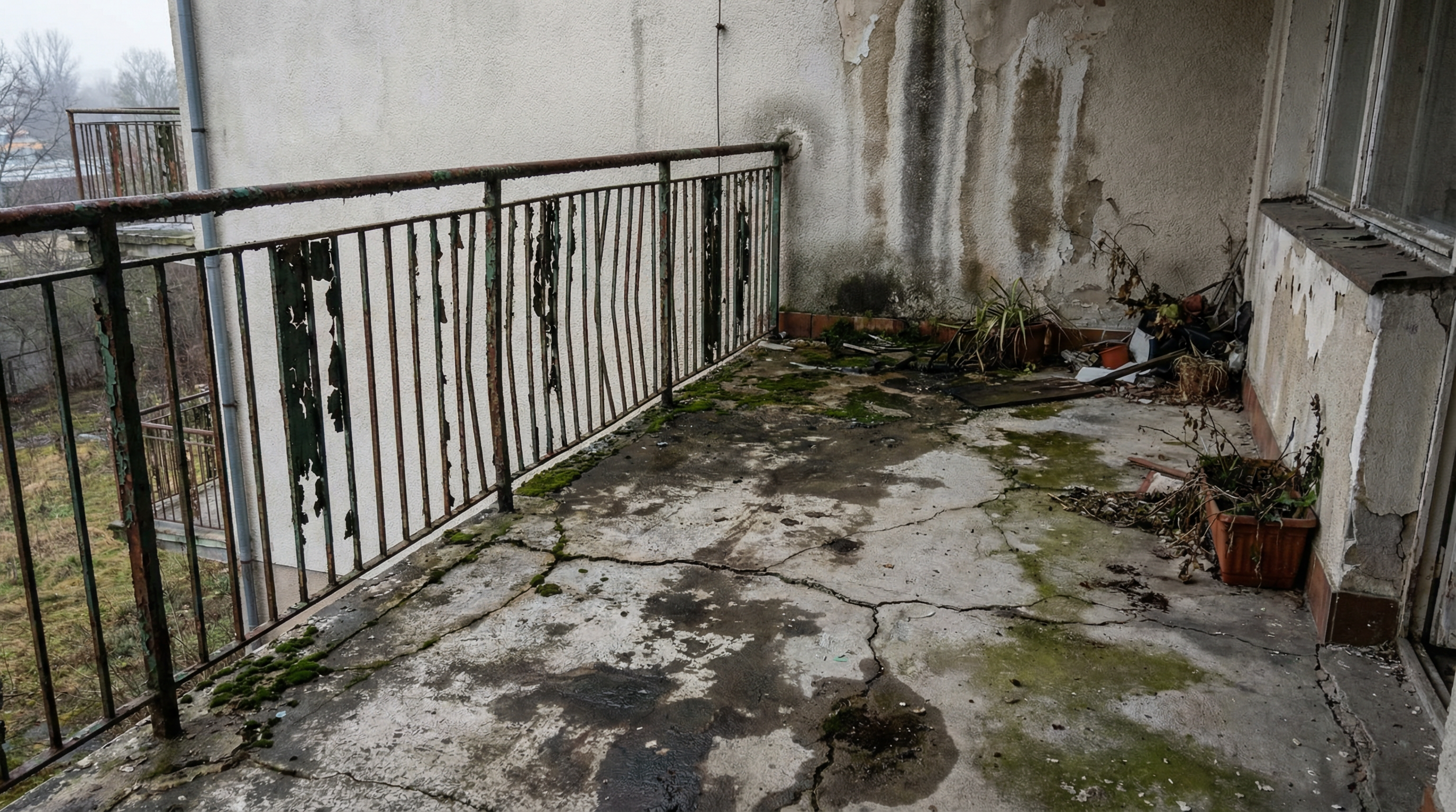 Balkon vor der Sanierung